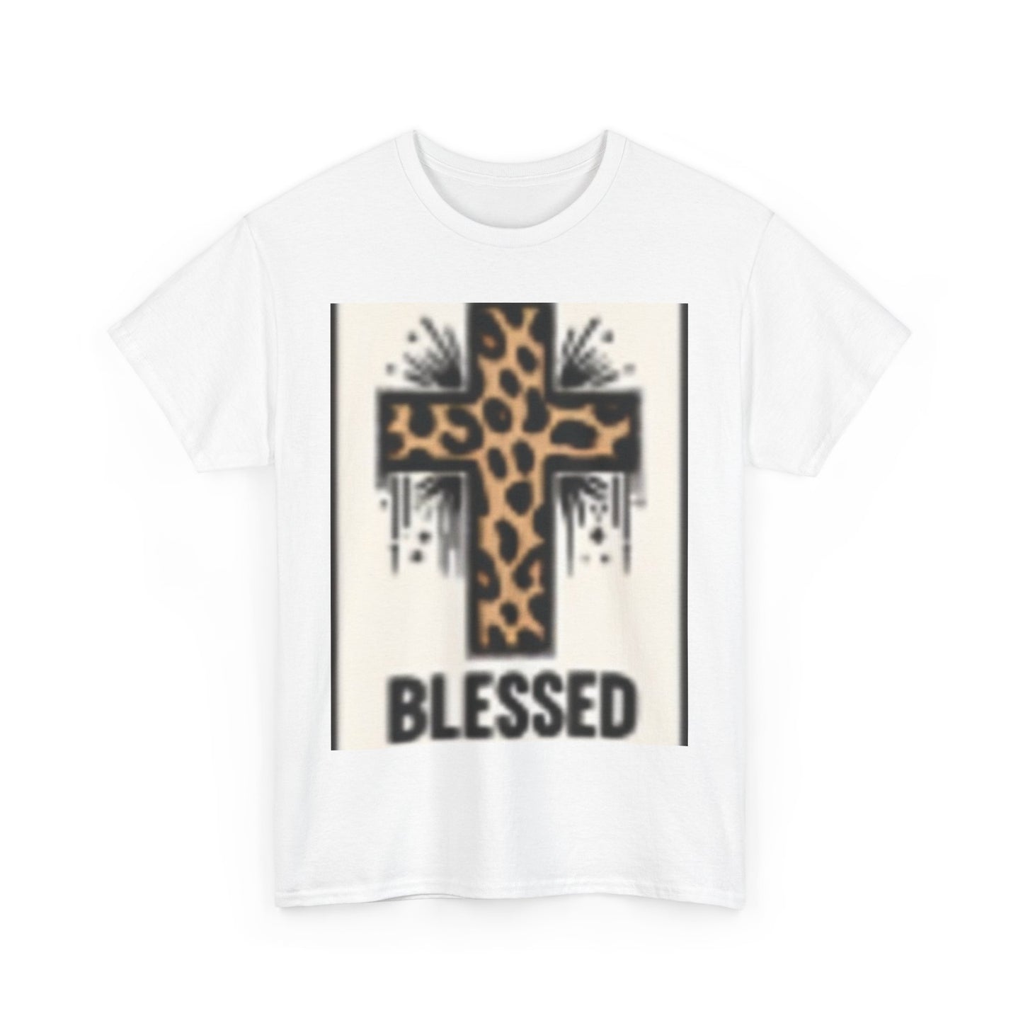 Blessed Leopard Print Tee - Faith Inspired