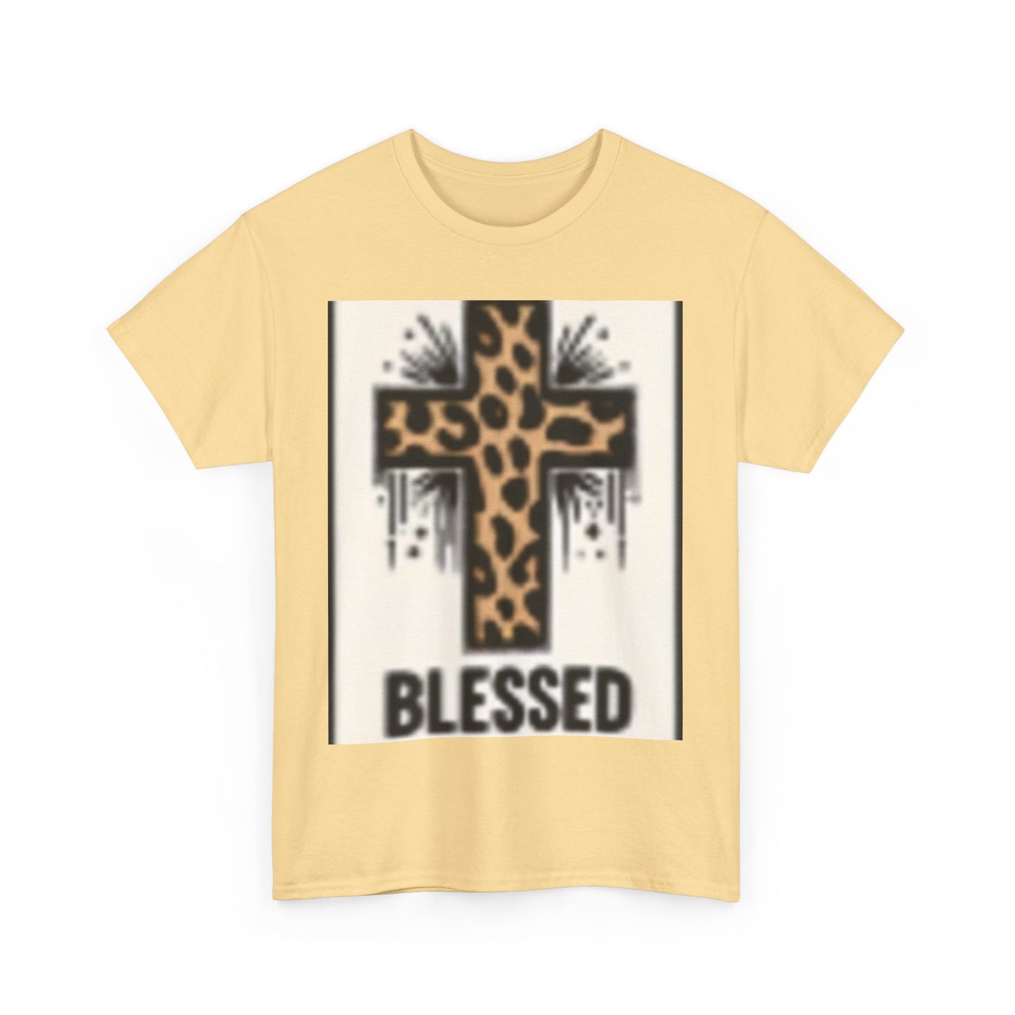 Blessed Leopard Print Tee - Faith Inspired