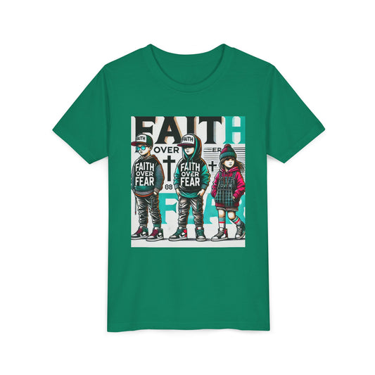 Youth Tee - Faith Over Fear Empowering Message for Kids