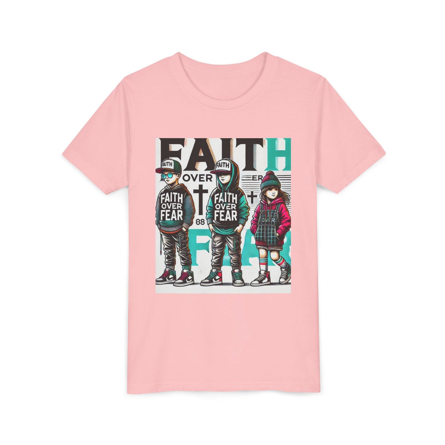 Youth Tee - Faith Over Fear Empowering Message for Kids