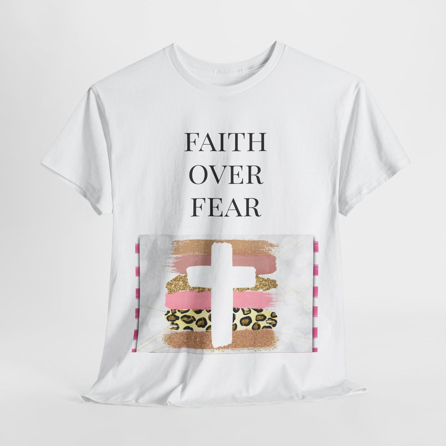 Faith Over Fear Women Cotton Tee - Inspirational Graphic Shirt