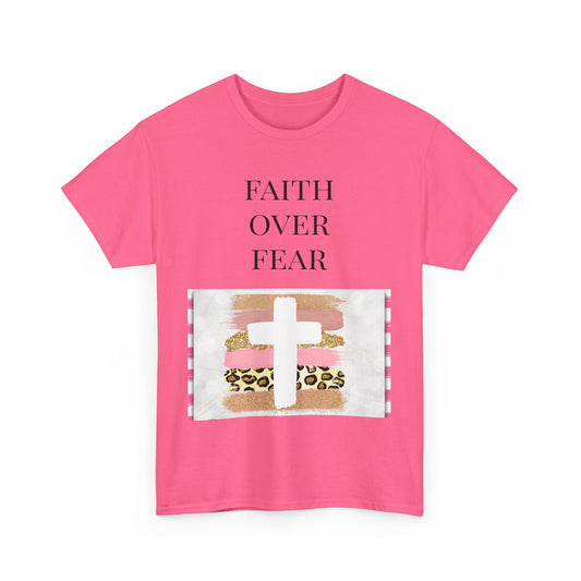 Faith Over Fear Women Cotton Tee - Inspirational Graphic Shirt