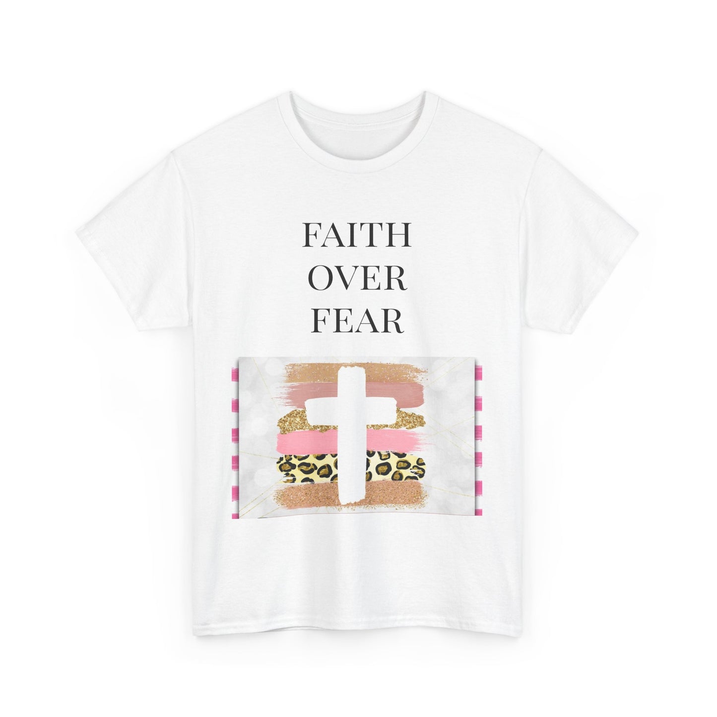 Faith Over Fear Women Cotton Tee - Inspirational Graphic Shirt