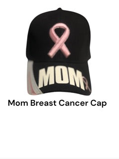 Breast Cancer Mom Embroidery Black Hat